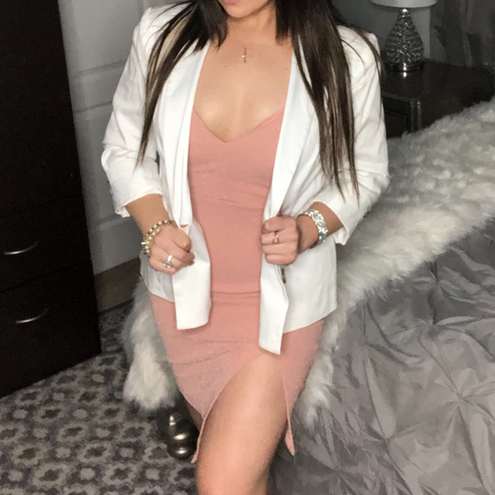 Cute blush cocktail dress